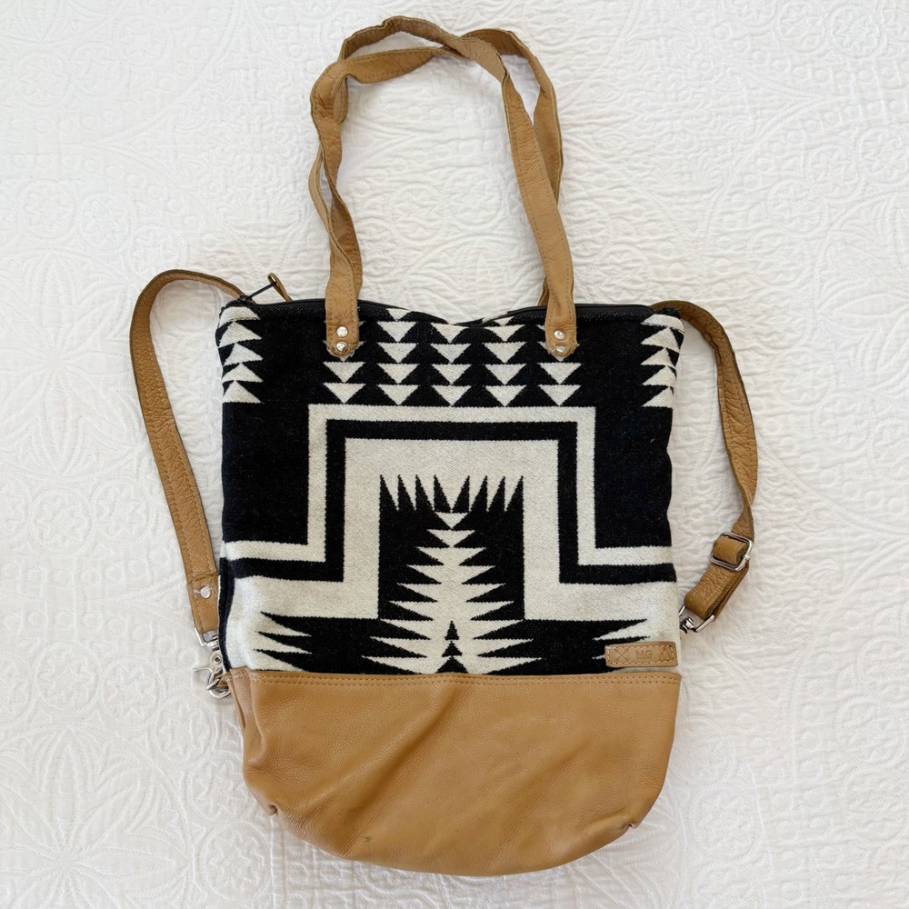 Mercy Grey Design Co Leather Bottom Convertible Backpack Shoulder Bag
